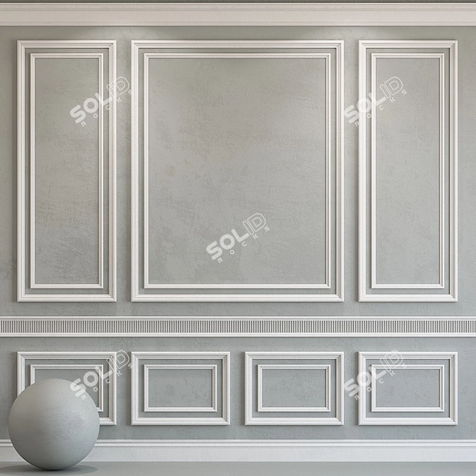 Elegant Plaster with Molding 3D model image 1