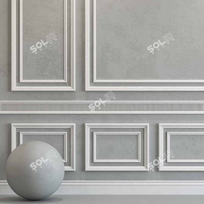 Elegant Plaster with Molding 3D model image 2