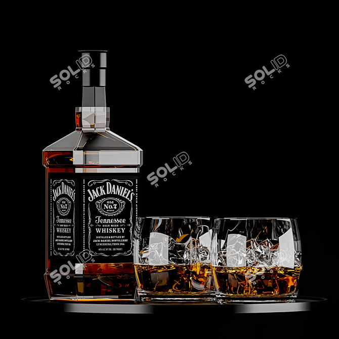 Elegant Whiskey Set: 3D Models 3D model image 1