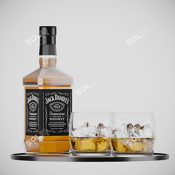 Elegant Whiskey Set: 3D Models 3D model image 2