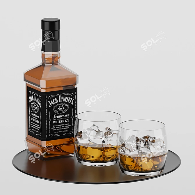 Elegant Whiskey Set: 3D Models 3D model image 3