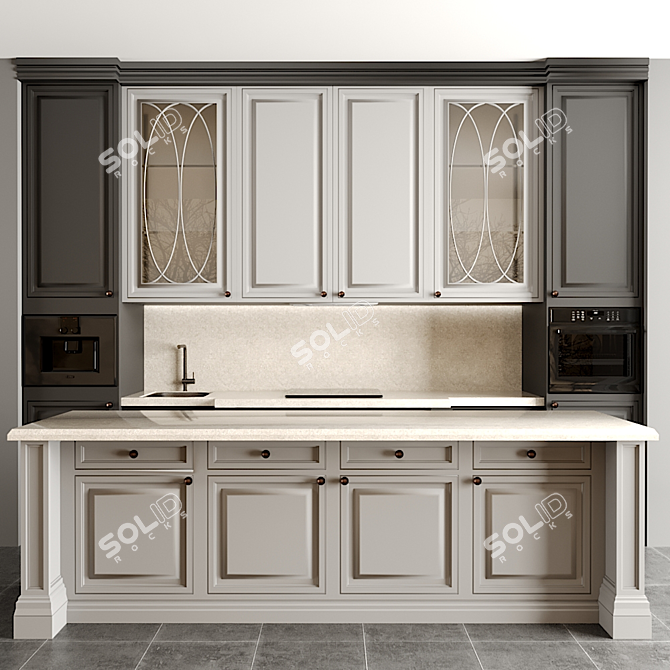 Modern Kitchen Design Set 3D model image 1