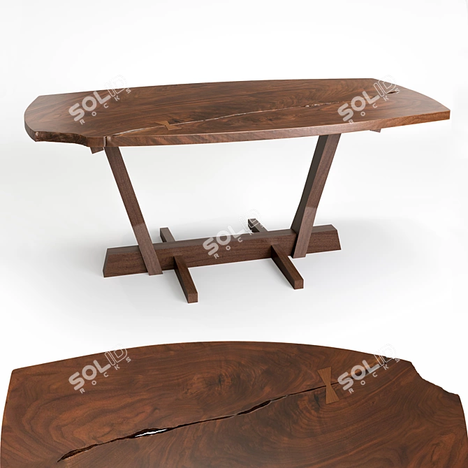 Exquisite Conoid Dining Table: George Nakashima Masterpiece 3D model image 1