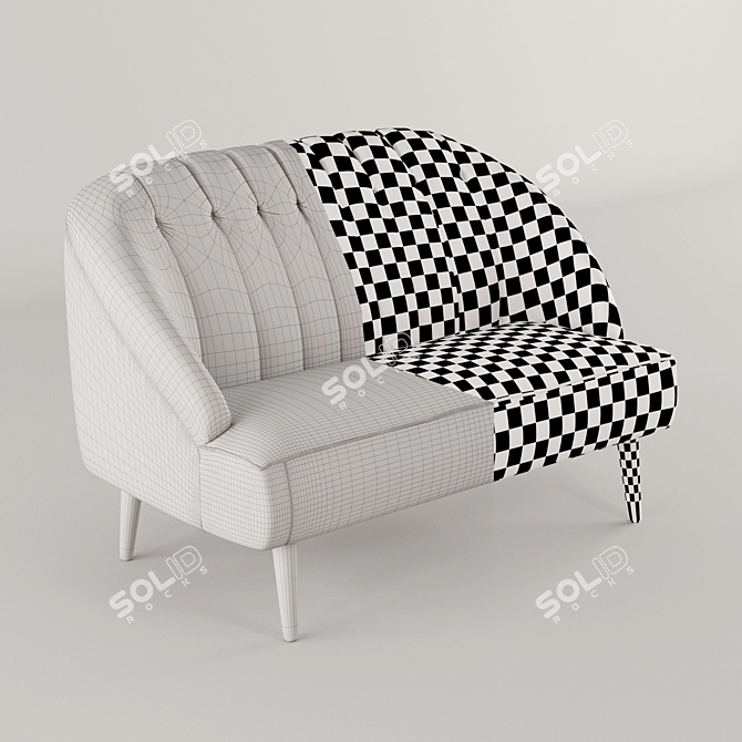 Elegant Margot 2-Seater Sofa 3D model image 4