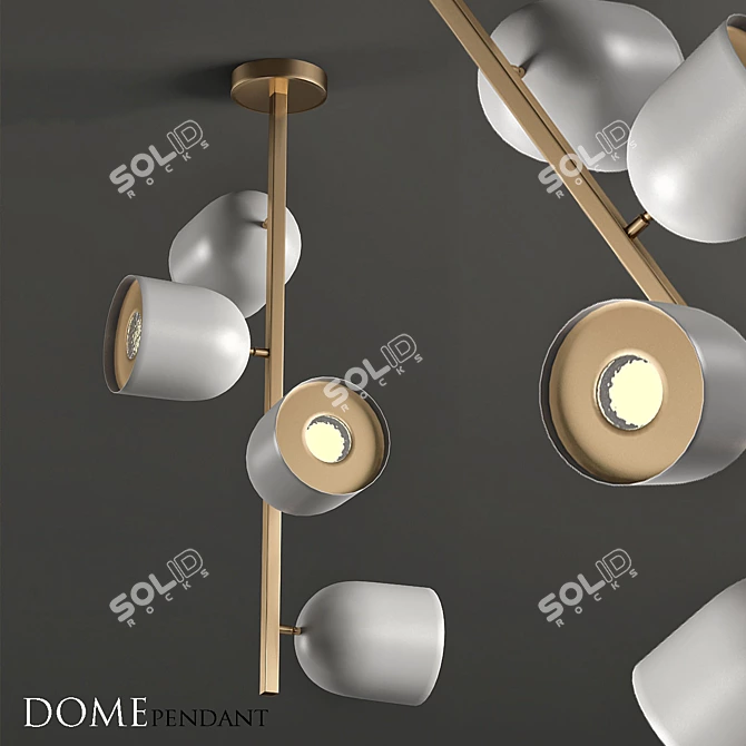 Elegant Dome Pendant Light 3D model image 1