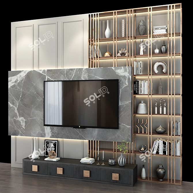 Modern TV Shelf - Sleek Design 3D model image 2