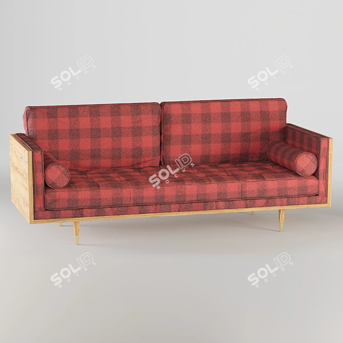 Skandi Fabric Sofa: Modern Elegance for Your Space 3D model image 1