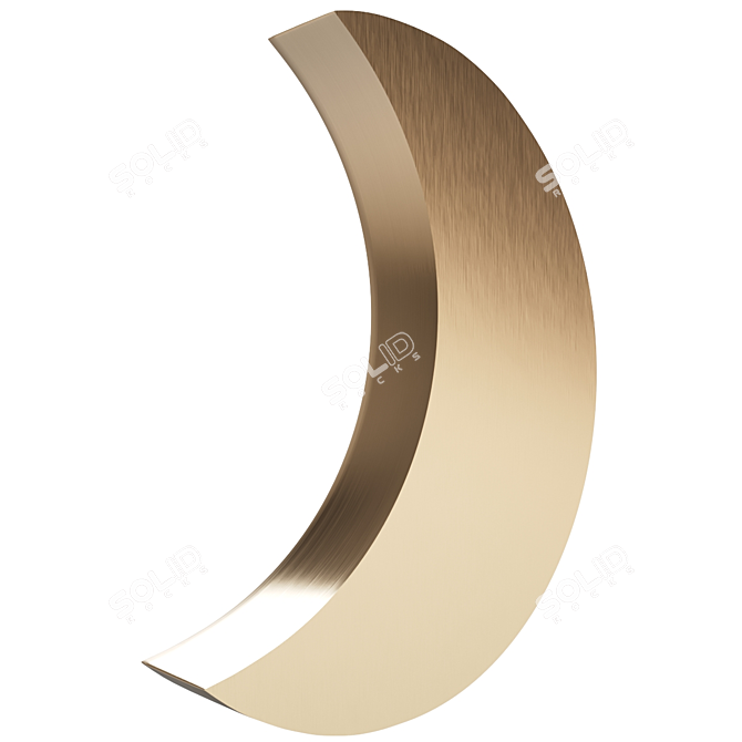 Moon-shaped Brass Mirror: Uyova 3D model image 4