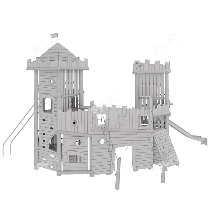 Kompan Castle Medium: Nature-inspired Play Complex 3D model image 3