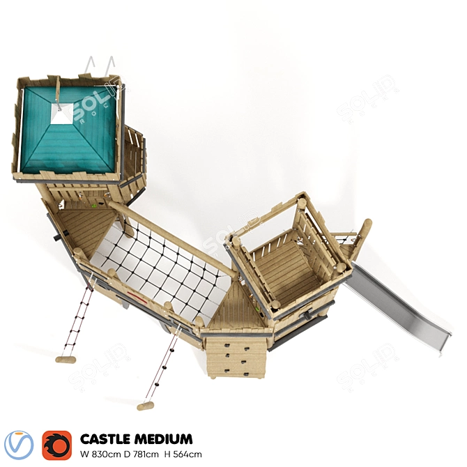 Kompan Castle Medium: Nature-inspired Play Complex 3D model image 4
