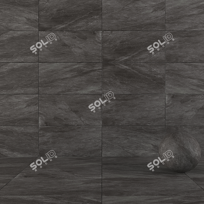 Graphite Mineral: Concrete Wall Tiles 3D model image 1