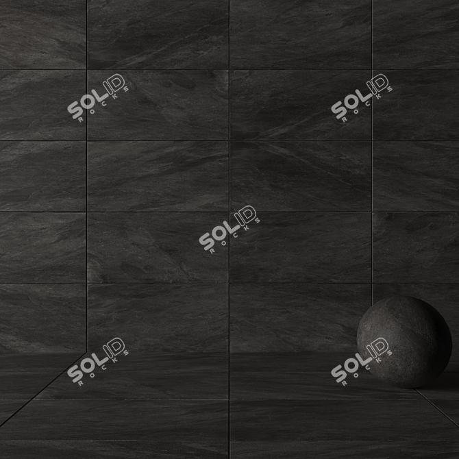 Graphite Mineral: Concrete Wall Tiles 3D model image 3