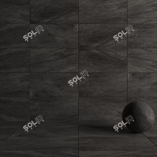 Graphite Mineral: Concrete Wall Tiles 3D model image 4