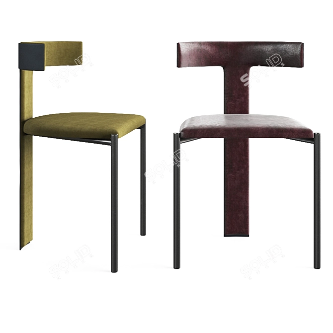 Italian Elegance: Baxter Zefir Chair 3D model image 1