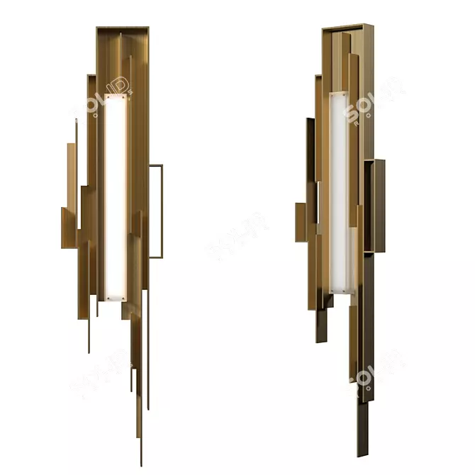 Elegant Metal Wall Sconce 3D model image 1