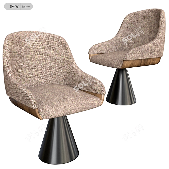 Potocco Lyz 918 GC: Trendy and Elegant Dining Chair 3D model image 1