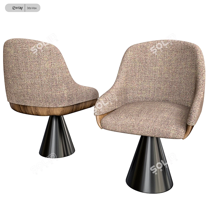 Potocco Lyz 918 GC: Trendy and Elegant Dining Chair 3D model image 2