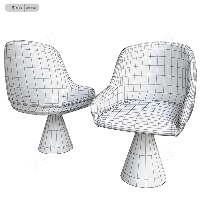 Potocco Lyz 918 GC: Trendy and Elegant Dining Chair 3D model image 3