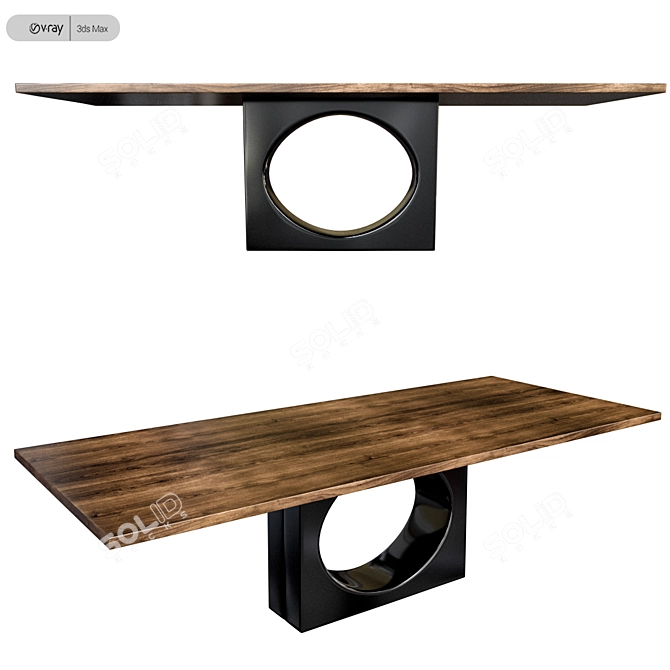 Kristalia Holo Wood Table: Sleek and Stylish 3D model image 2