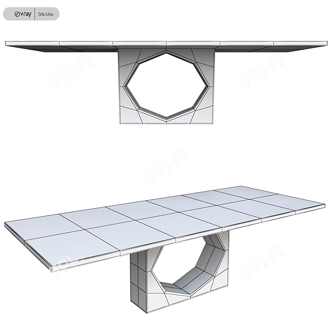 Kristalia Holo Wood Table: Sleek and Stylish 3D model image 3