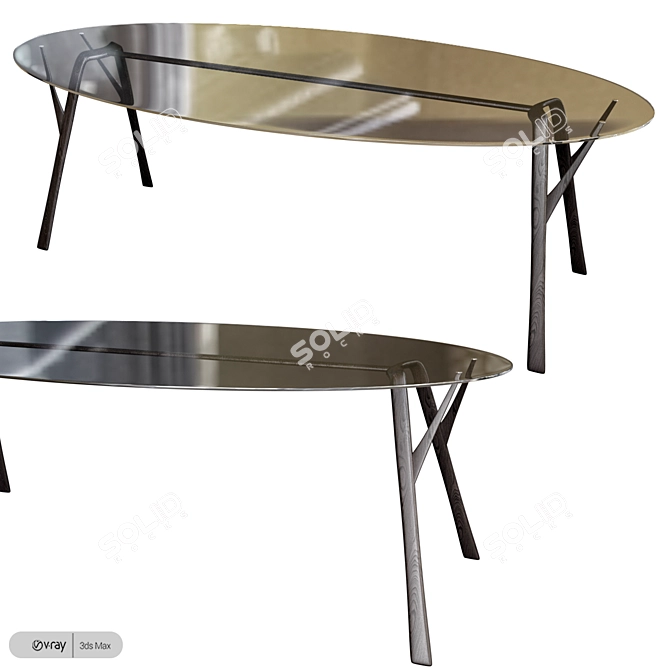 Modern Caimi Brevetti Pegaso Desk 3D model image 1