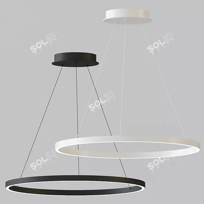 Cerchio LED Pendant: Ultramodern Illumination in a Timeless Form 3D model image 1