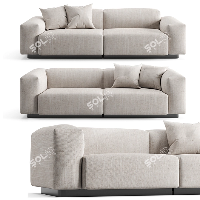 Vitra Soft Modular: Versatile 2-Seat Sofa 3D model image 1