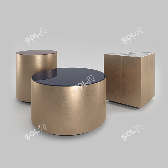 Sleek Meridiani Low Tables: Belt 3D model image 1