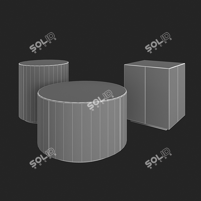 Sleek Meridiani Low Tables: Belt 3D model image 2