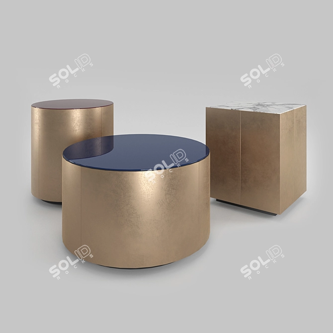Sleek Meridiani Low Tables: Belt 3D model image 3