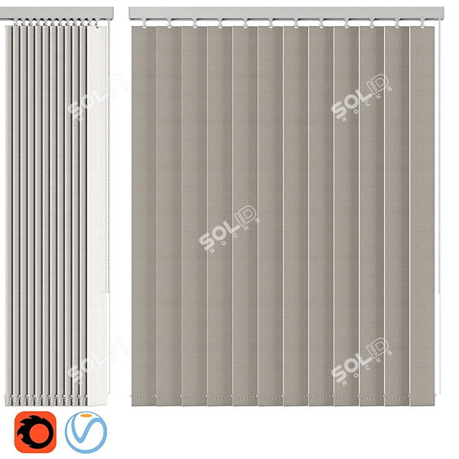 Utopia Vertical Blinds - Stylish & Versatile 3D model image 1