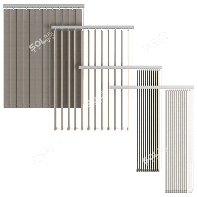 Utopia Vertical Blinds - Stylish & Versatile 3D model image 2