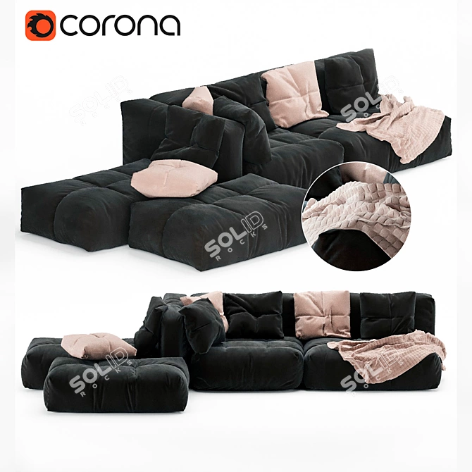 Modular PIXEL Sectional Sofa 3D model image 1