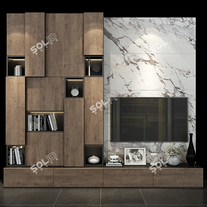  Modern TV Shelf Set 126 3D model image 1
