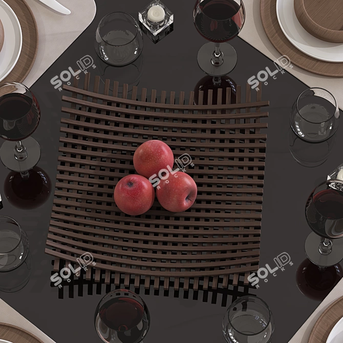 Elegant Table Set Adds Style 3D model image 4