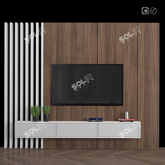 Modular TV Wall: Versatile and High-Quality 3D model image 1