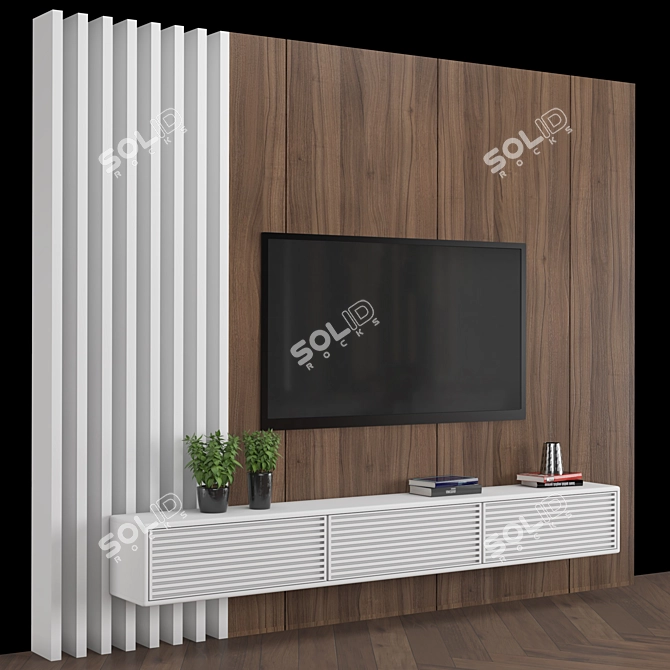 Modular TV Wall: Versatile and High-Quality 3D model image 2