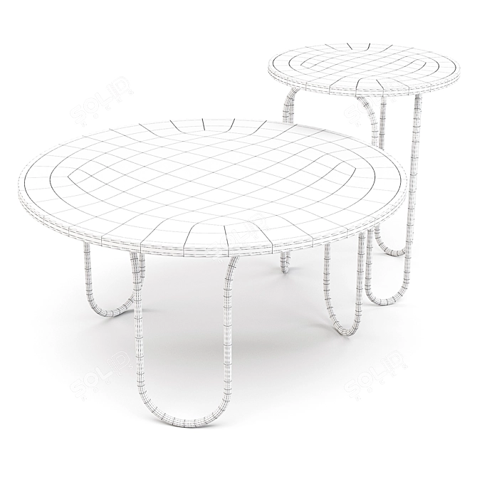 Title: Contemporary Glamour: West Elm Cecile Coffee & Side Table 3D model image 3