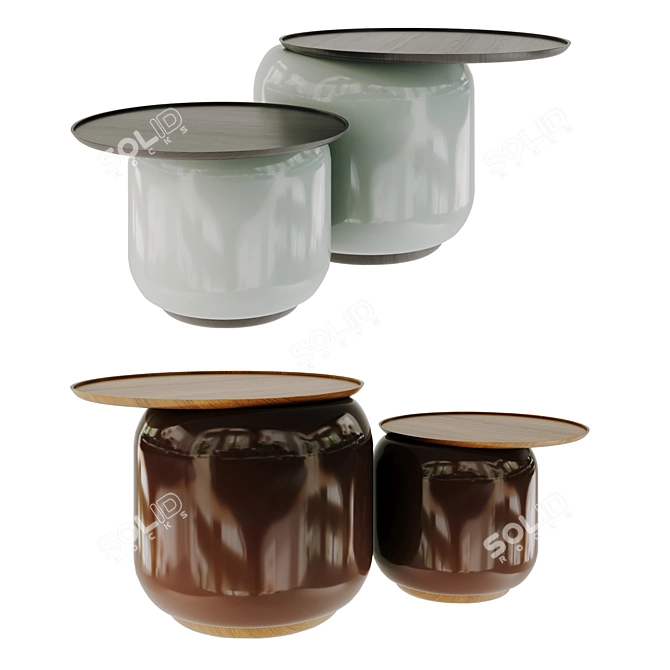 Elegant Harmony: Linteloo's Balanced Tables 3D model image 1