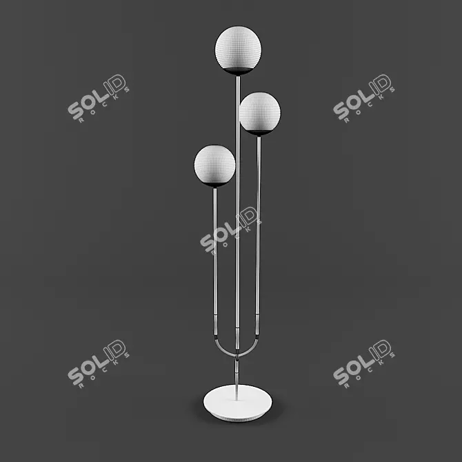 Elegant Chrome Floor Lamp 3D model image 3