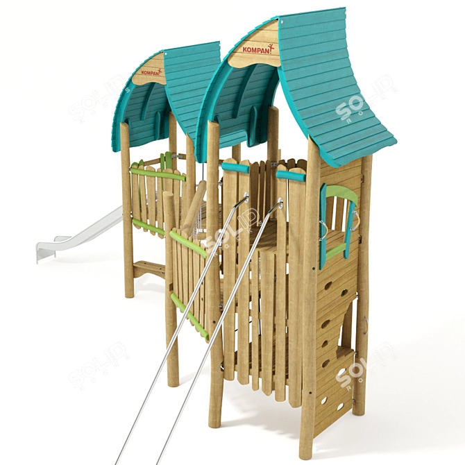 Kompan Two Tower Adventure Playset 3D model image 5