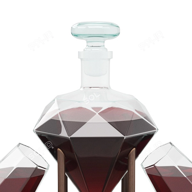 Diamond Decanter Set: Elegant Whiskey Accessories 3D model image 4