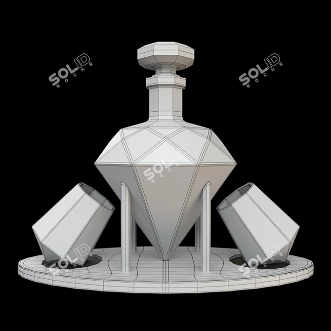 Diamond Decanter Set: Elegant Whiskey Accessories 3D model image 5