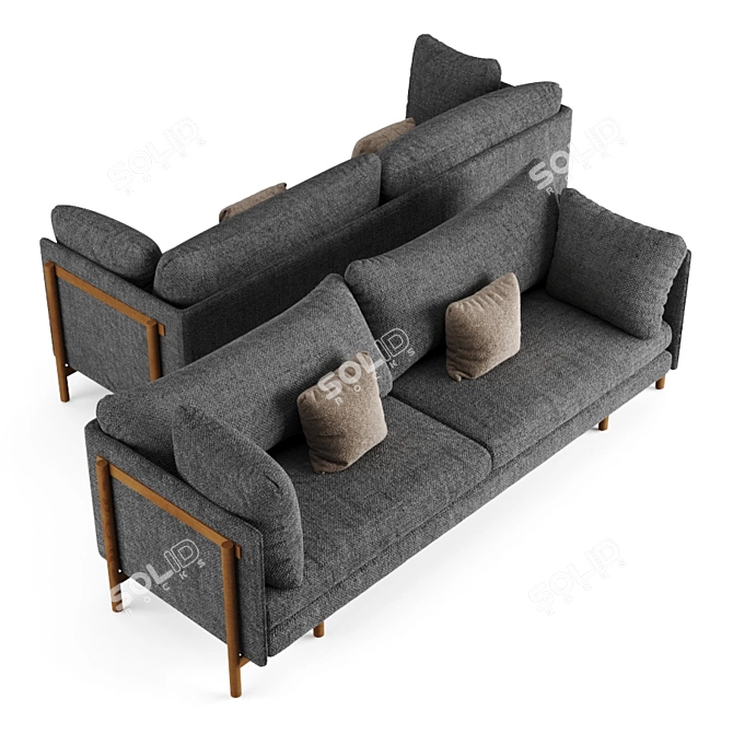 Modern Frame Sofa: Exquisite Craftsmanship from De La Espada 3D model image 3