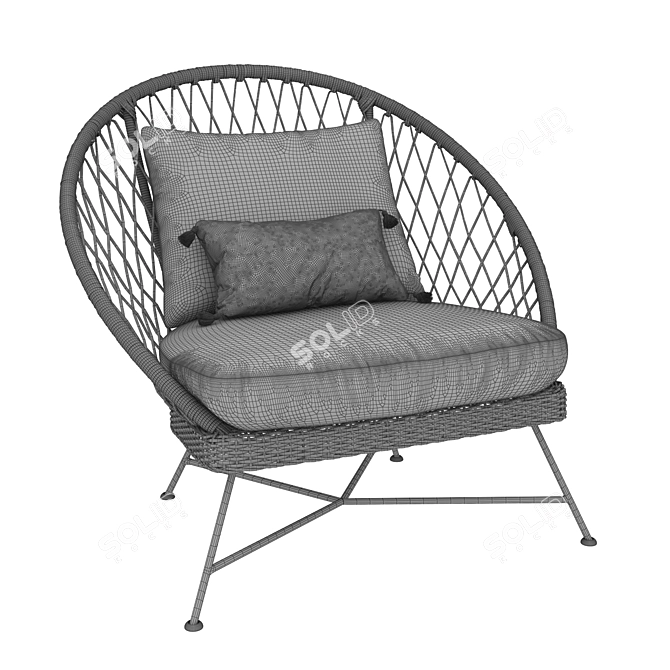 Comfortable Aeri Lounge Chair 3D model image 4