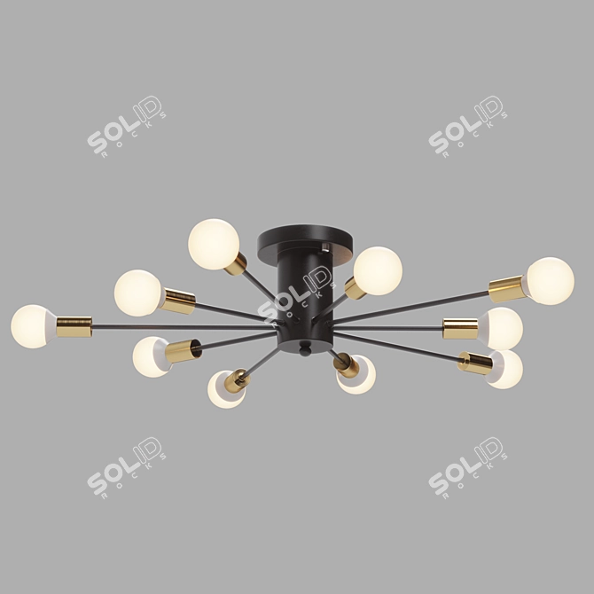 Jetlux Black and Gold Ceiling Light 3D model image 2