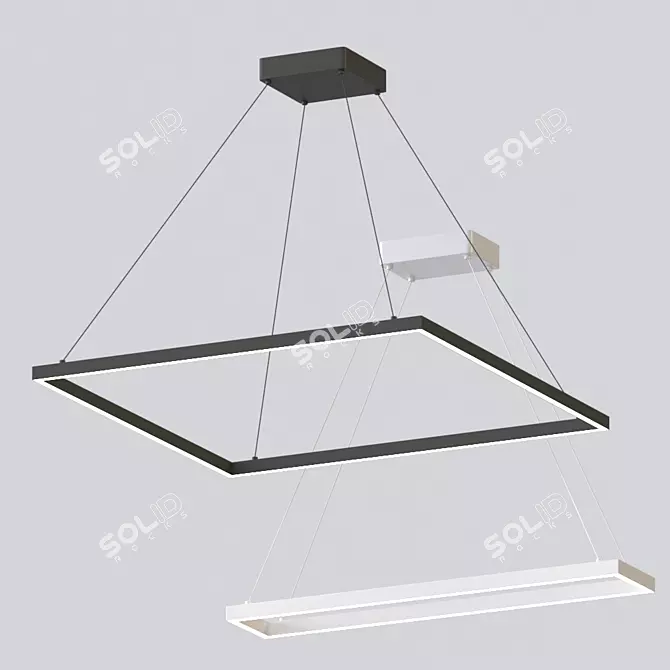 Piazza LED Square Pendant 3D model image 1