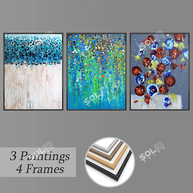 Artistic Wall Decor Set 3D model image 1