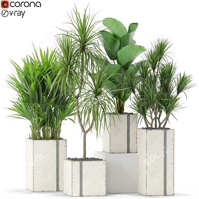 Green Oasis: 375 Plant Collection 3D model image 1