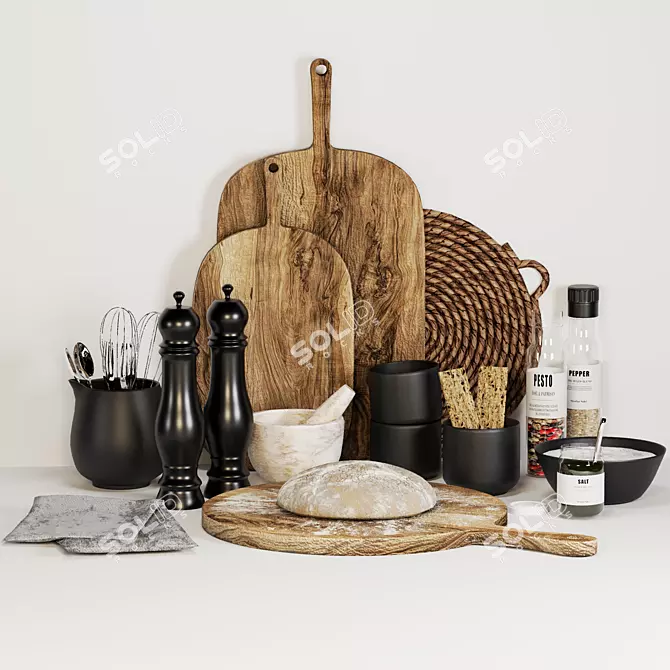 Elegant Kitchen Decor Set 3D model image 1